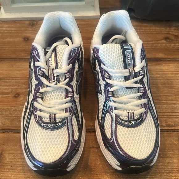 White and Purple Athletic Sneakers - Picture 2 of 3